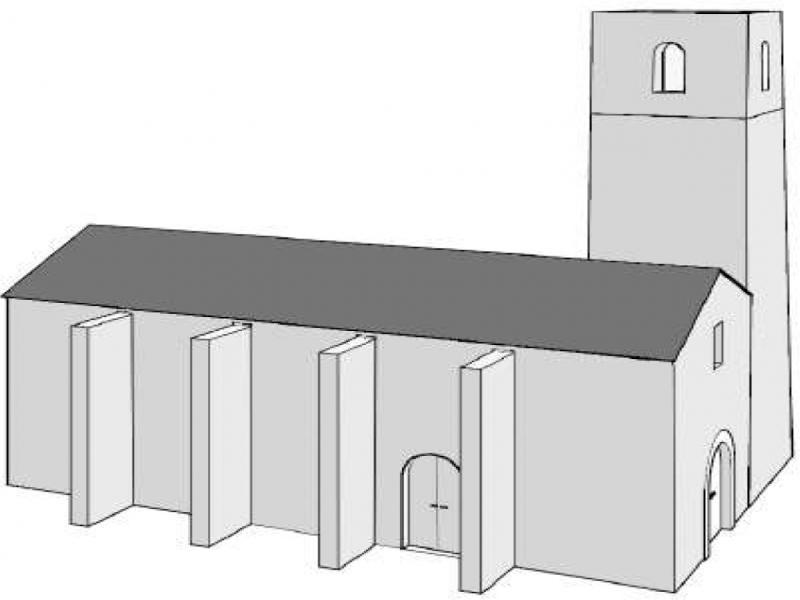 Exterior three-dimensional modelling of the disappeared Algemesí diaphragm arches church. Source: authors