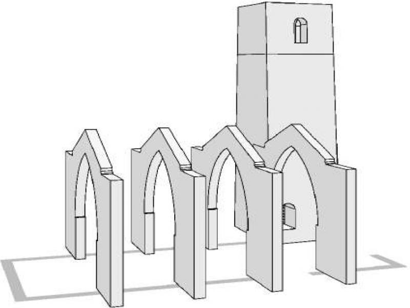 Three-dimensional modelling of the diaphragmatic structure of the disappeared church of Algemesí. Source: authors