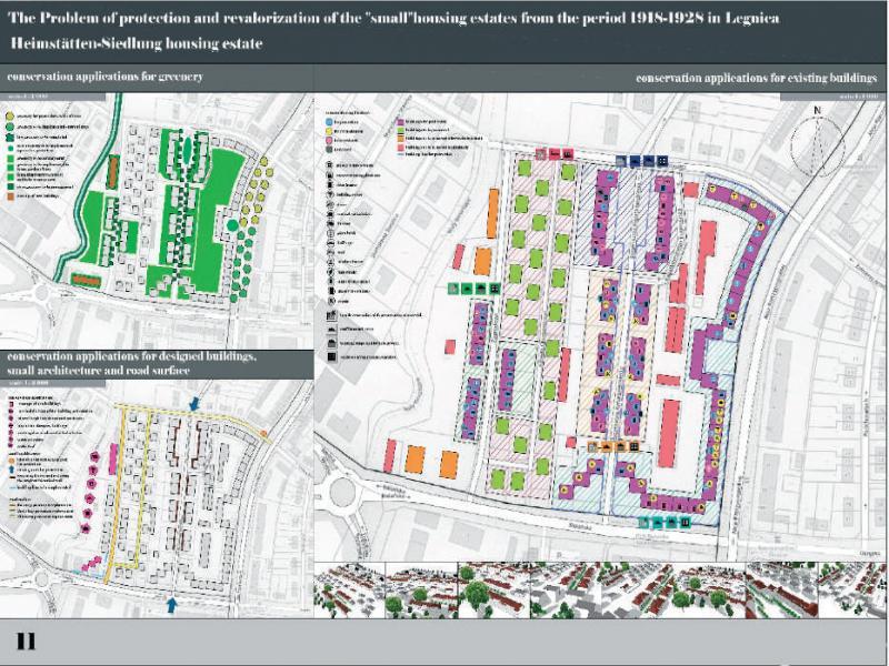 The design of conservation guidelines. (Author: Daria Kuczyńska 2018/2019). Conservation guidelines are applied to all elements of composition of city-landscape: historical architecture, designing contemporary buildings, greenery and urban infrastructure and presented both in text and graphic form of design