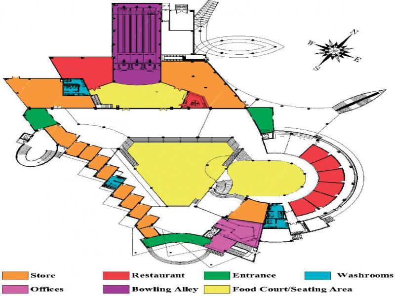 Floor plan of the shopping mall facility