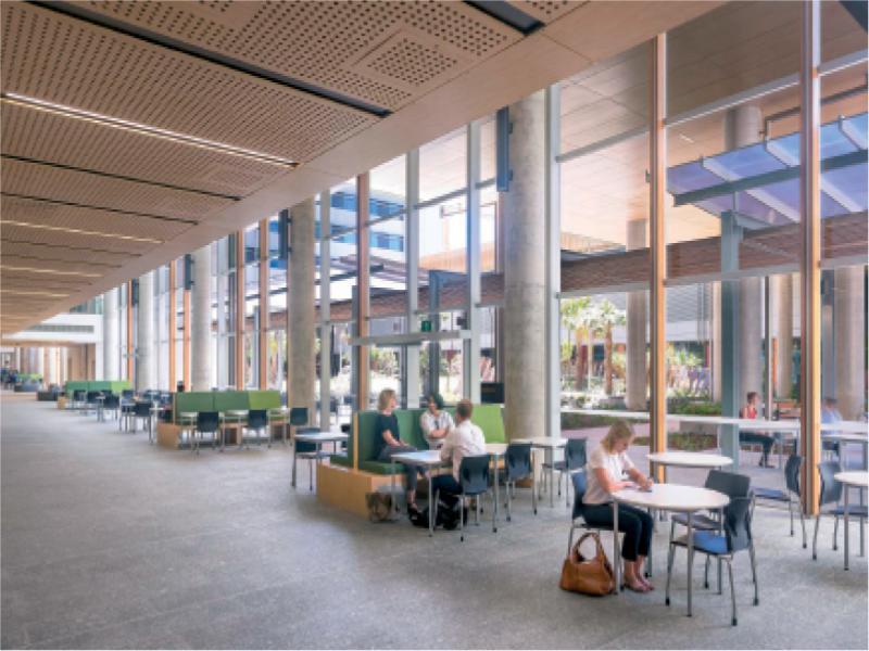 The “pedestrian street” at Sunshine Coast University Hospital, Birtinya, Australia. Source: https://architectus.com.au/wp-content/uploads/2019/09/ba_hea_scuh_28_300ppi-1600x1068.jpg