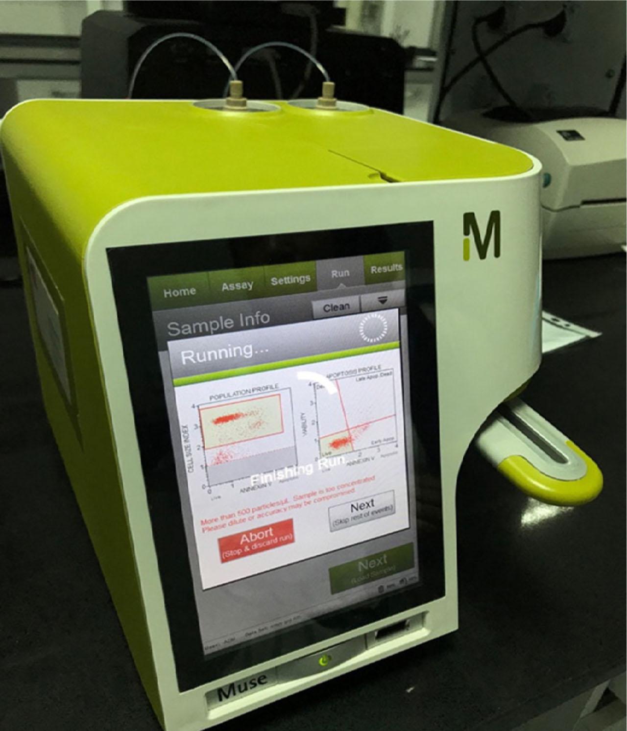 Reading the results on the Muse cell analyzer device