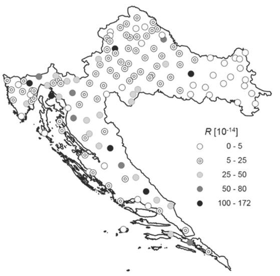 Ratio of the concentrations of 137Cs and K in Croatian soil