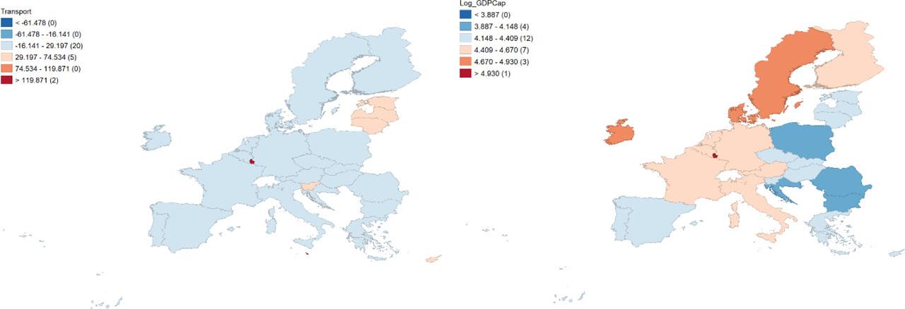 Standard Deviation Map Display for Public Transport and Development