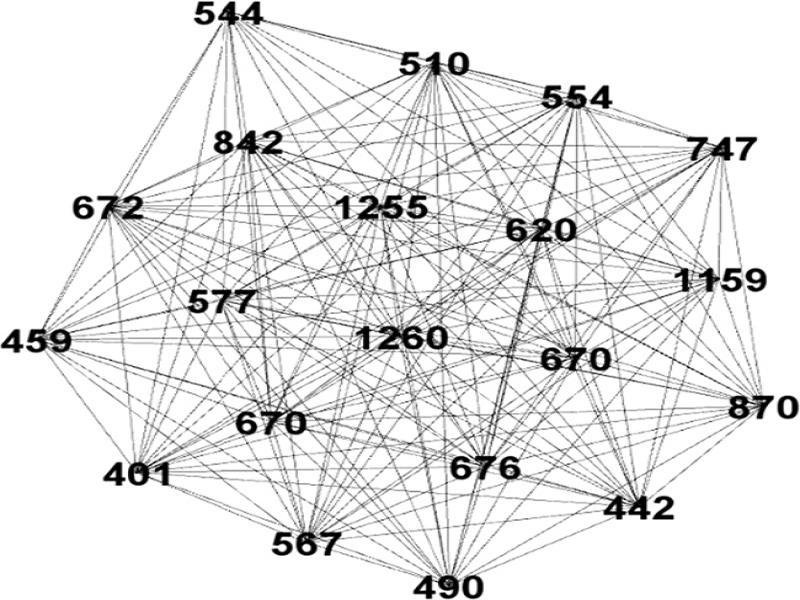Force Atlas 2 on top 20 nodes in Toaster data set.