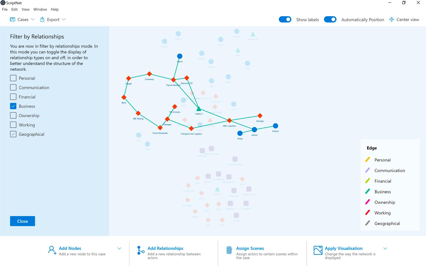 Visualize business relationships.