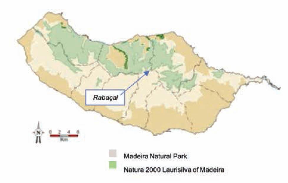 Map of Madeira Island with the Laurel Forest and the Natural Park of Madeira, Source: ifcn.madeira.gov.pt