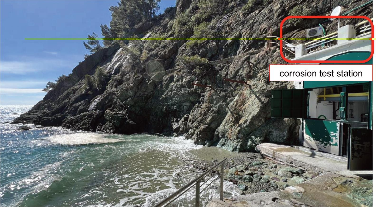 View of the corrosion test station in Bonassola.