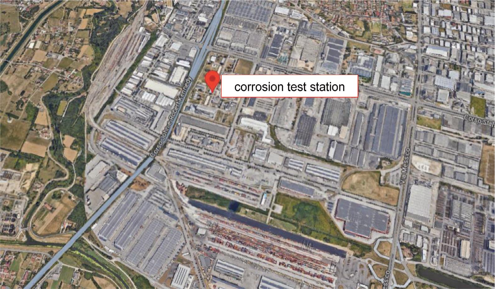 View of the corrosion test station in Padua (Google view).