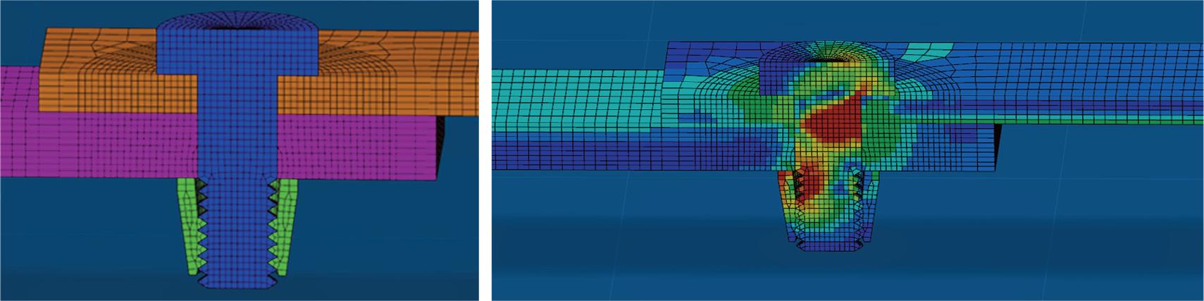FEM of fastener joint.