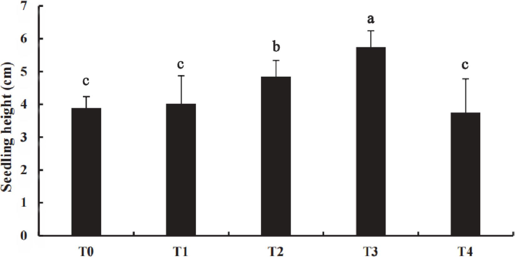 The effect of different treatment groups on the height of sweet melon seedlings.