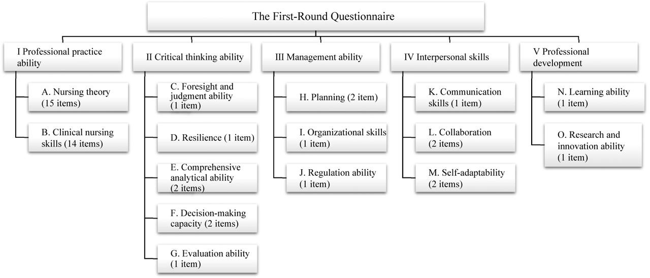 The first-round of modified Delphi questionnaire.