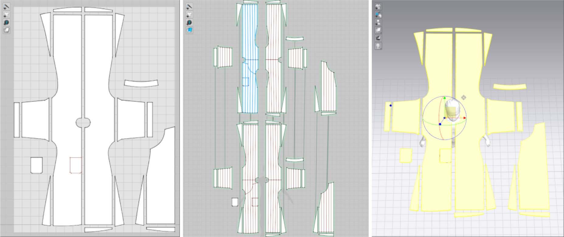 Cotton robe sample arrangement. a.two-dimensional sample of cotton robe, b. sample arrangement, c. sample arrangement results
