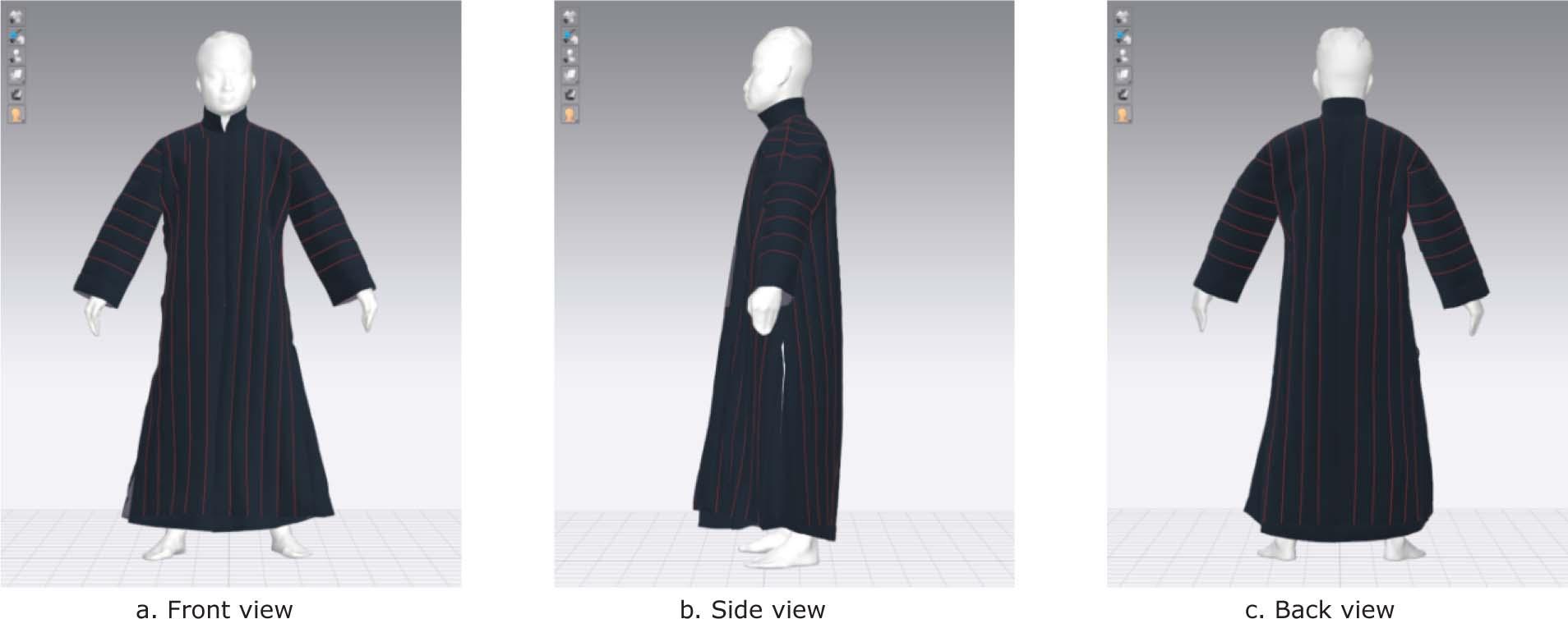 Traditional Nayman tribal cotton robe model diagram