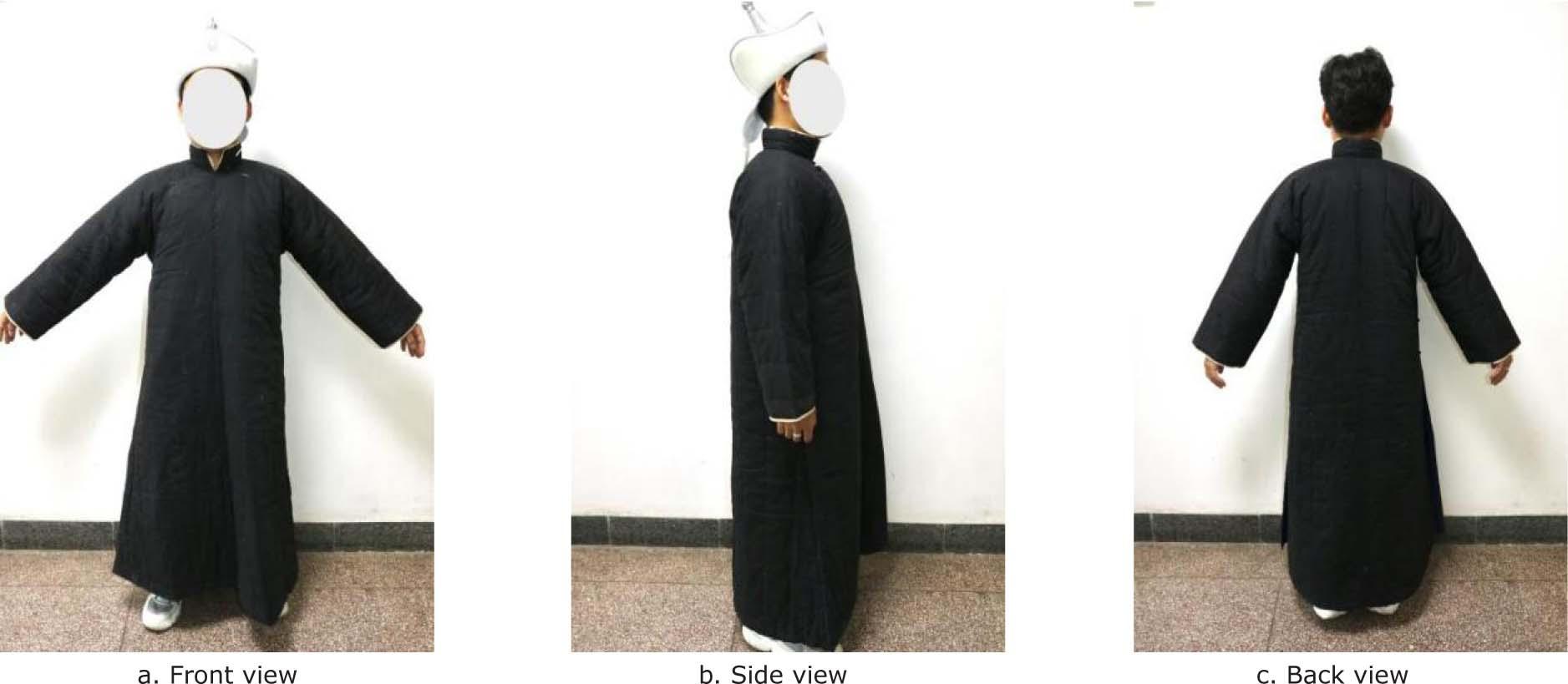 Nayman tribe’s traditional cotton robe physical try-on figure