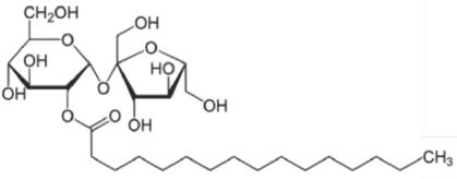 Chemical structure of sucrose palmitate - P1670