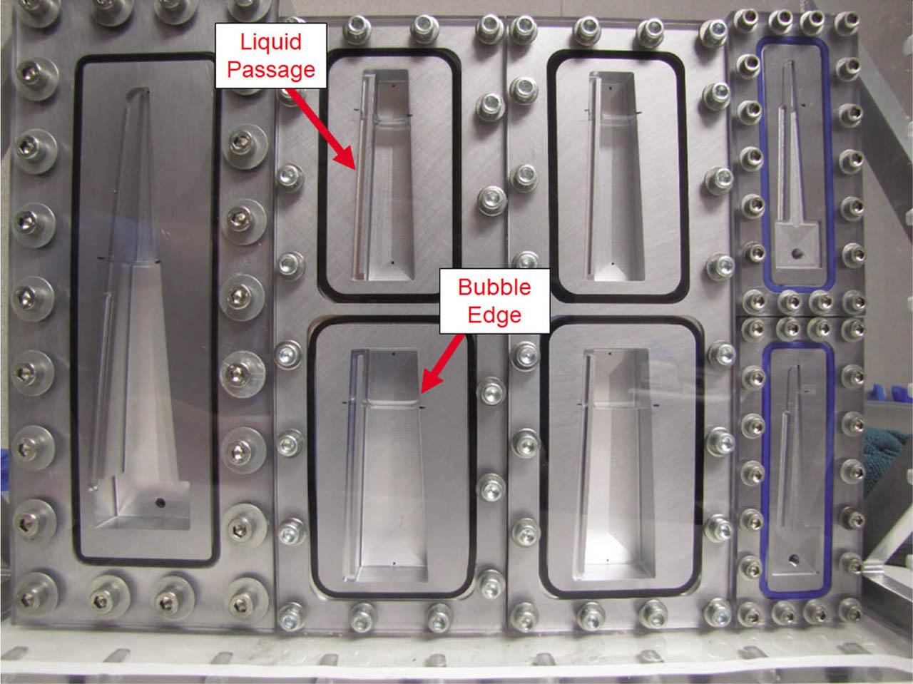 Photograph of the tapered liquid acquisition devices for the second flight experiment.