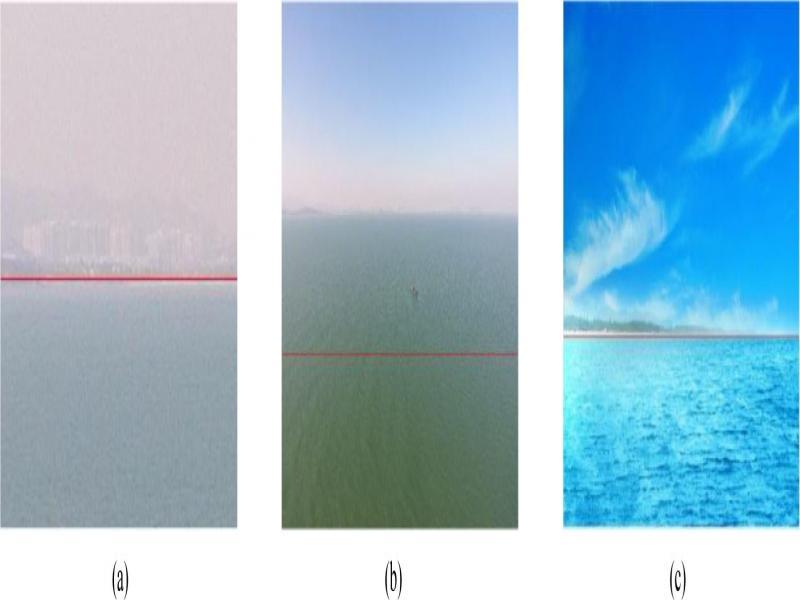 Sea-sky-line detected after Gauss filter processing