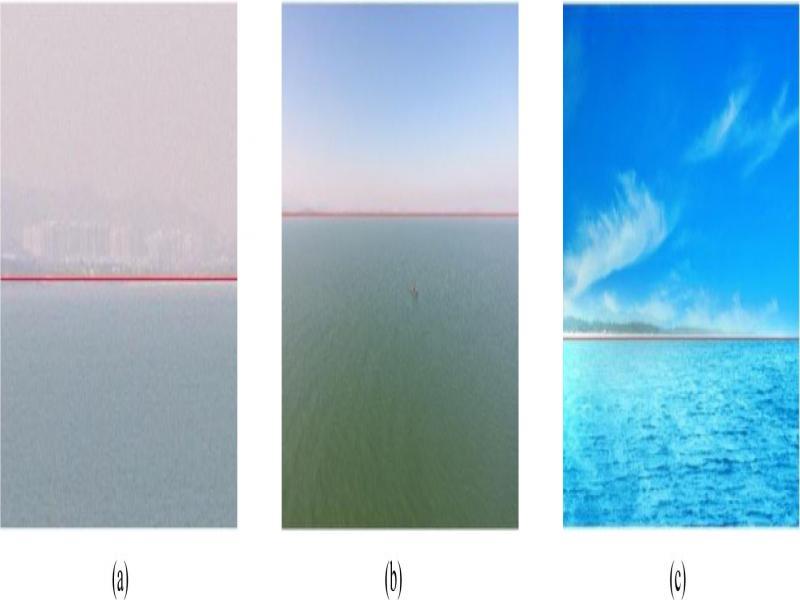 Sea-sky-line detected after mathematical morphological processing