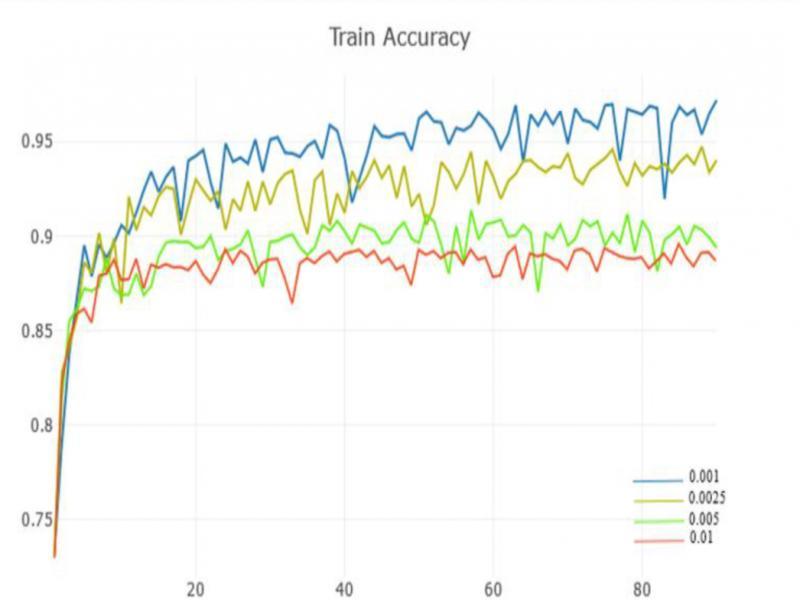 Training Accuracy of different regularization