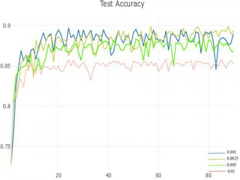 Test Accuracy of different regularization