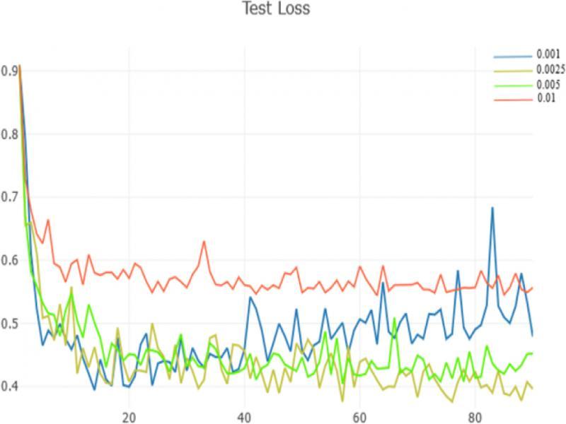 Tetst Loss of different regularization