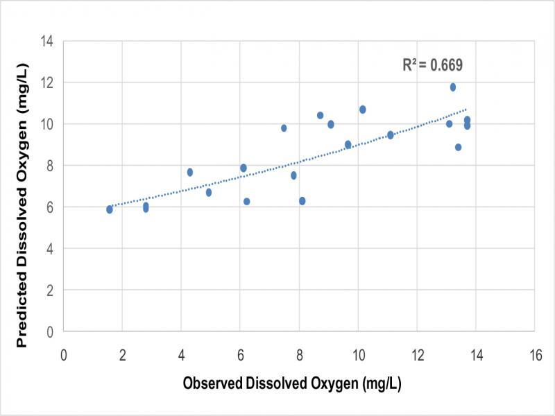 Validation of the developed model for DO retrieval