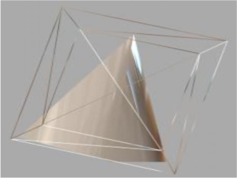Three dimensional of the Oriented Bounding Box.