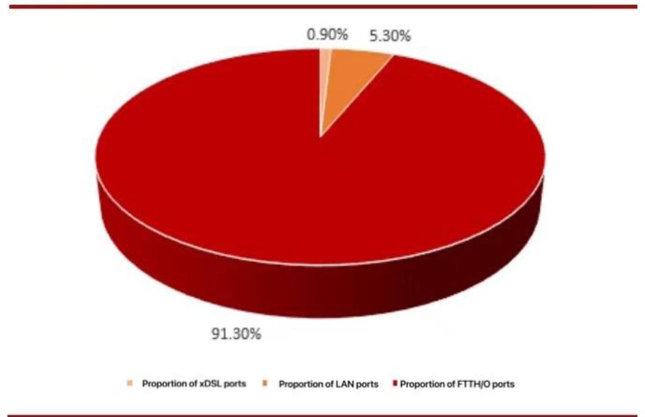 Proportion of Internet broadband access ports in China 2019