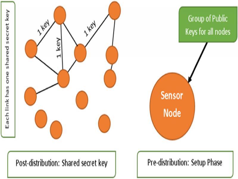 Stages of key agreement in each sensor node.