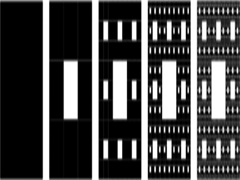Iterations of the carpet geometry (Weisstein, 2020).