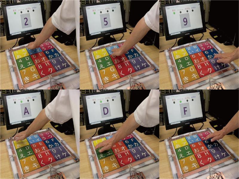 Example of application to non-contact menu selection panel.
