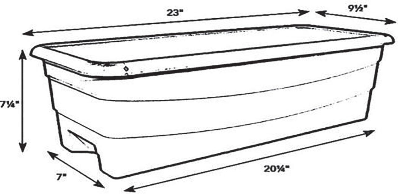 Testing container dimensions.
