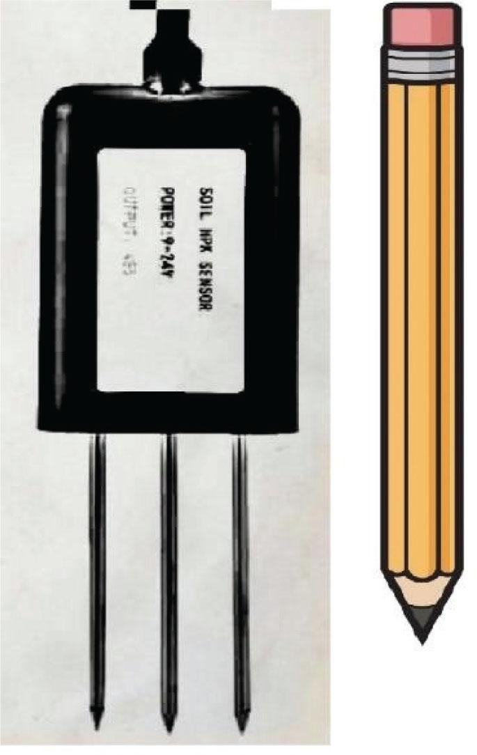 Nitrogen Phosphorus Potassium sensor actual size.