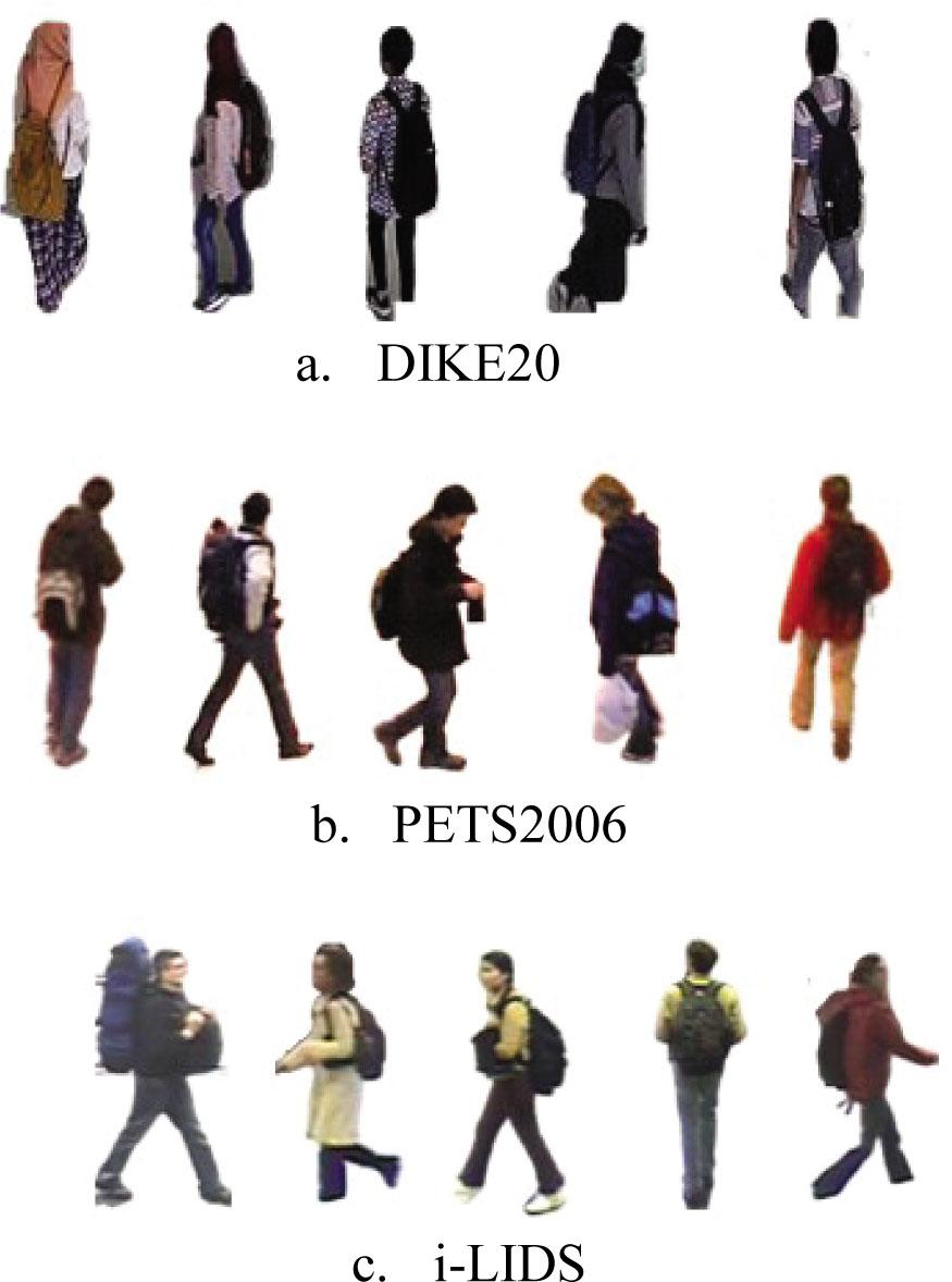 The resulting image of the foreground detection process on each dataset.