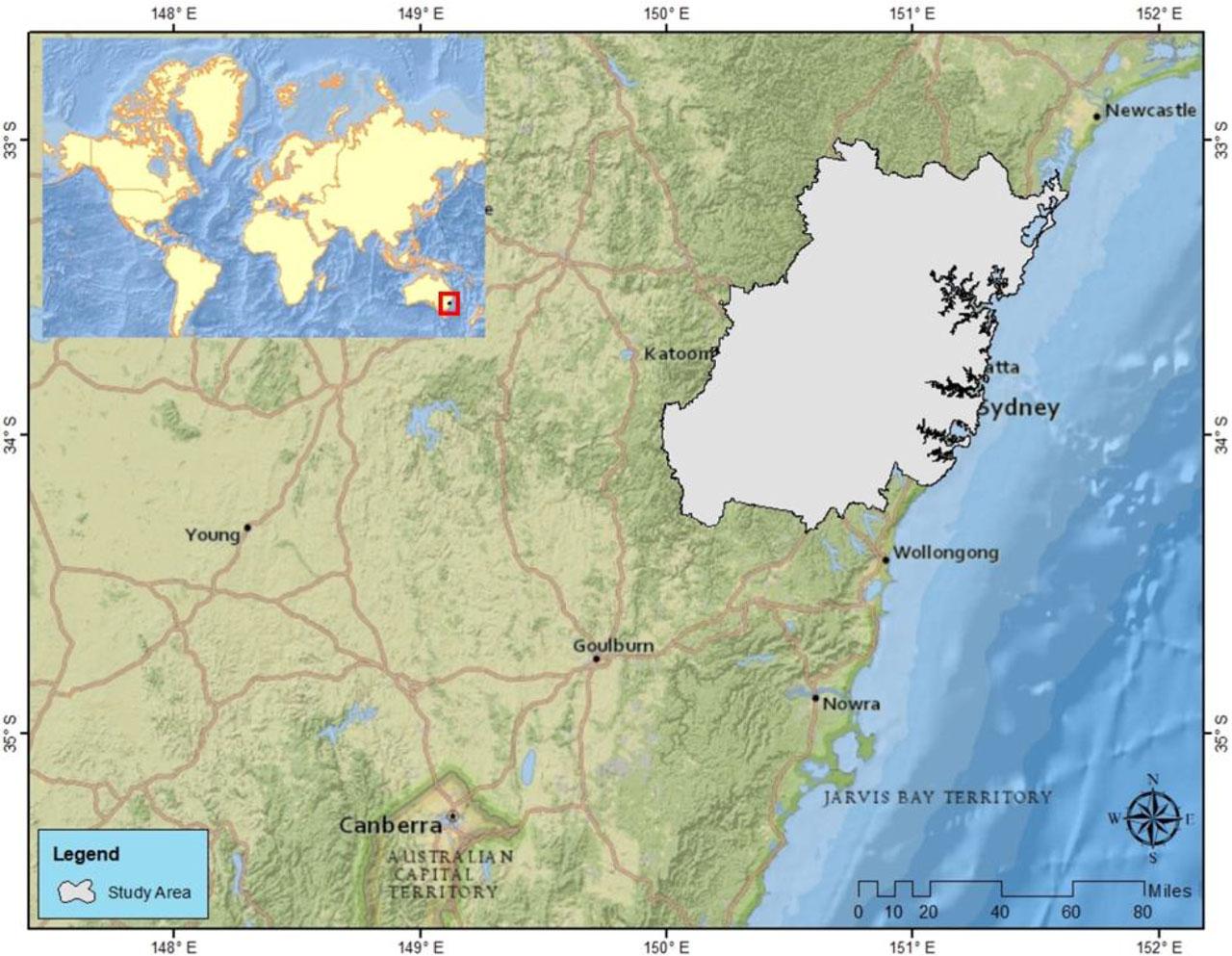 Greater Sydney region, Australia.