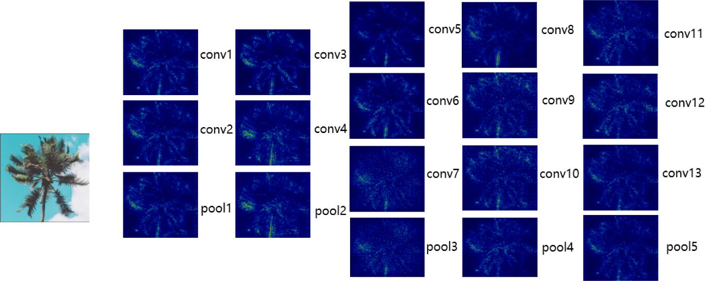 Visualization of outputs of the Conv12 model
