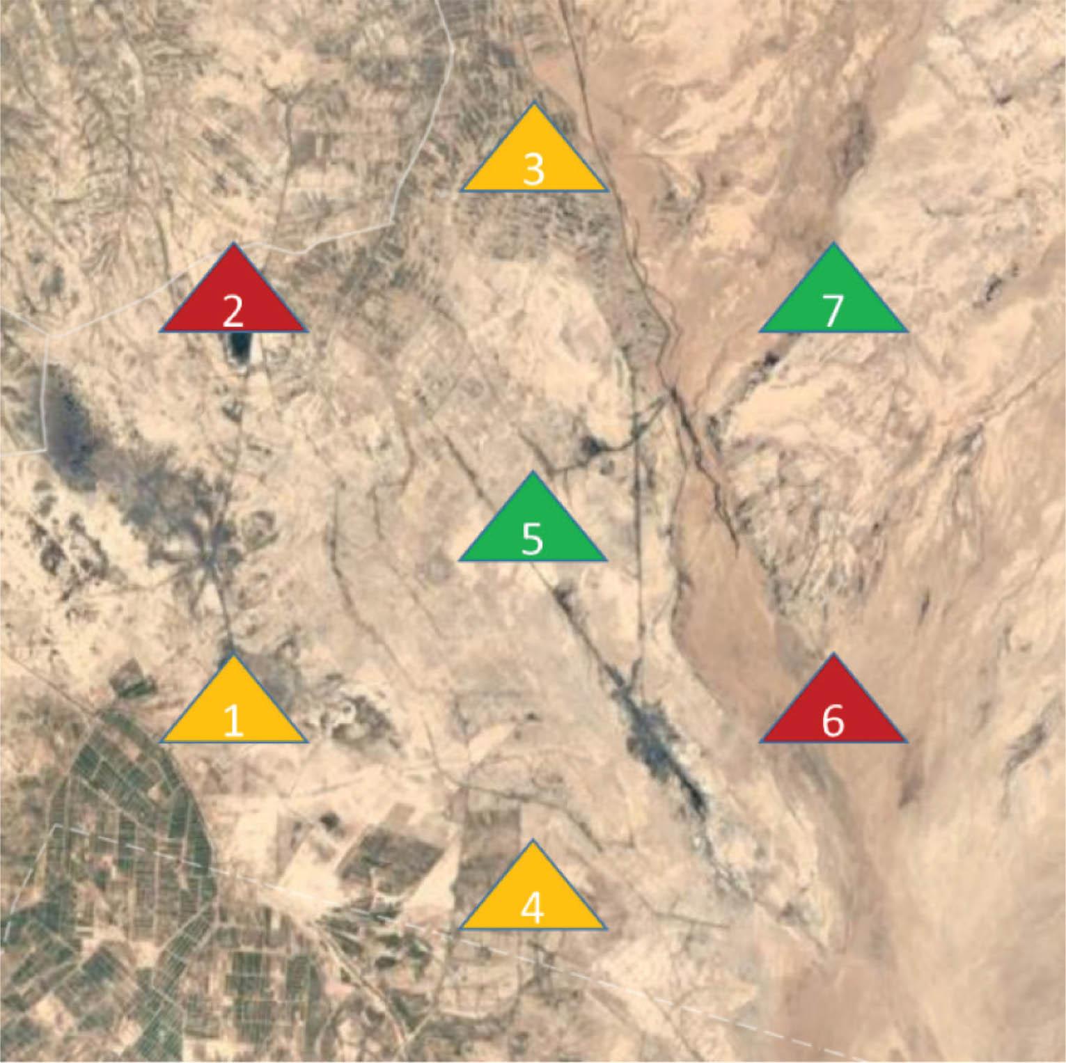 Colour-coded ranking of alternative sites within an AoI. AoI, area of interest.