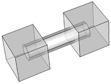 Example geometric model with interior features shown.