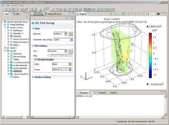 A typical MPH window with a simulation result in the graphics-pane.