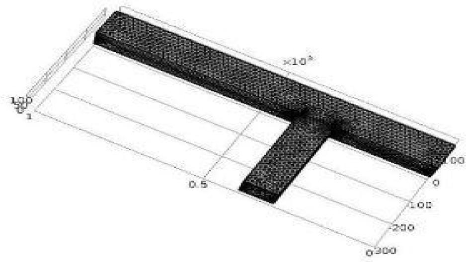 The mesh geometry of the device 1