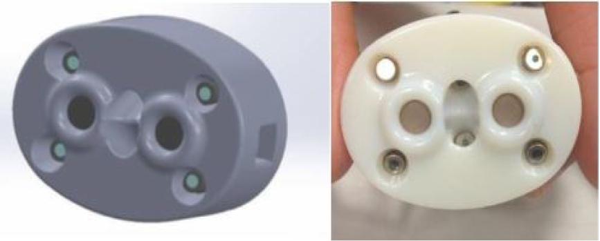 Design of the probe in SolidWorks and the prototype