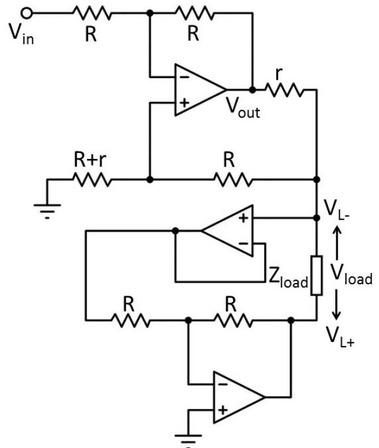 Enhanced Howland Current Source with Bridge topology (BRIDGE-2).