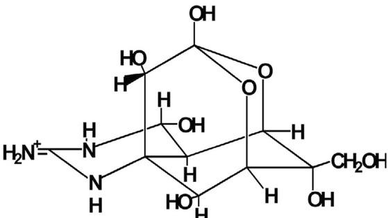 Structural formula of tetrodotoxin (3)