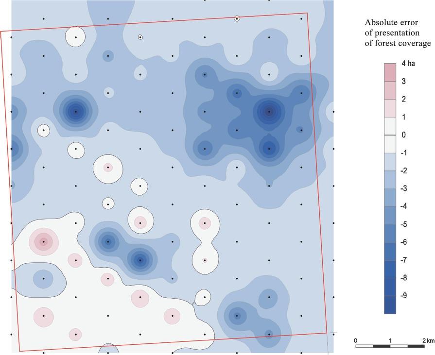 Test polygon C, absolute errors for the 1:10 000 in the 92 standard mapSource: Own work