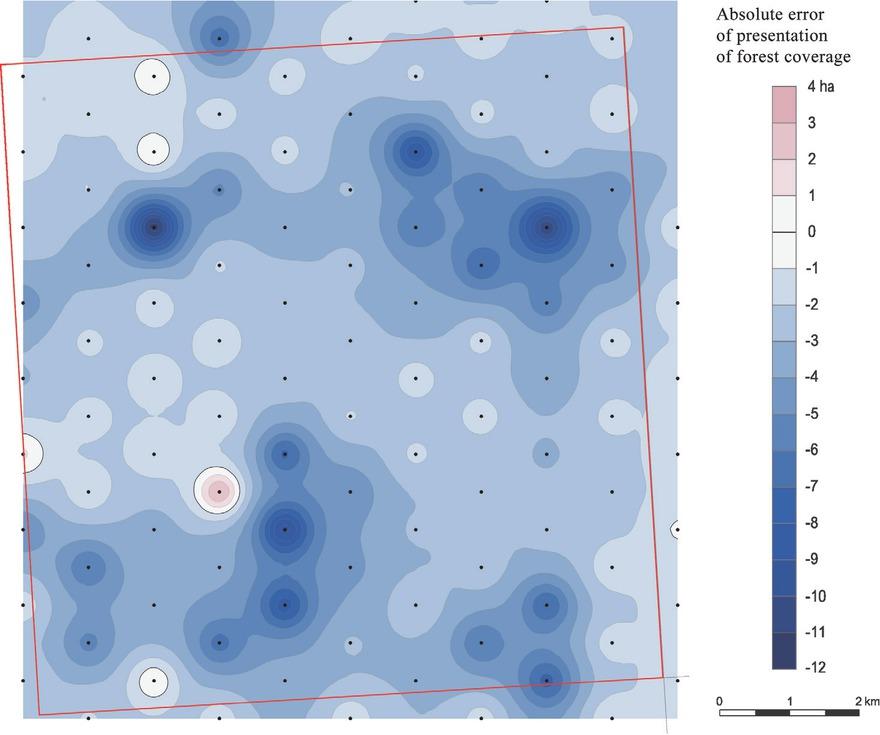 Test polygon C, absolute errors for the VMap L2 1:50 000 mapSource: Own work