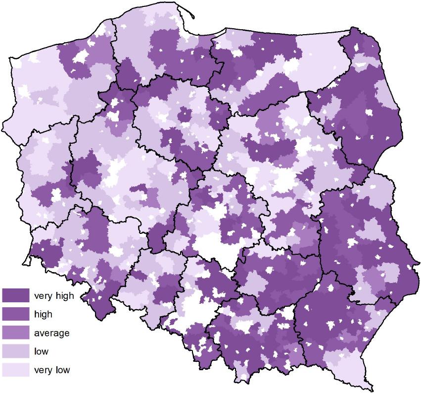 Total synthetic index of the absorption level of funds from the Leader approachSource: own study based on the ARMA data