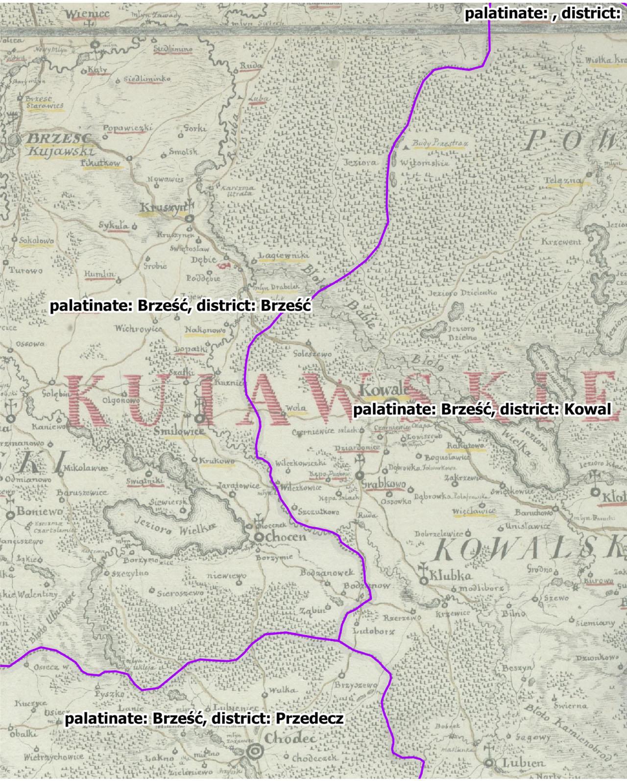 Example of units on a particular mapSource: own elaboration based on Perthées 1783–1804