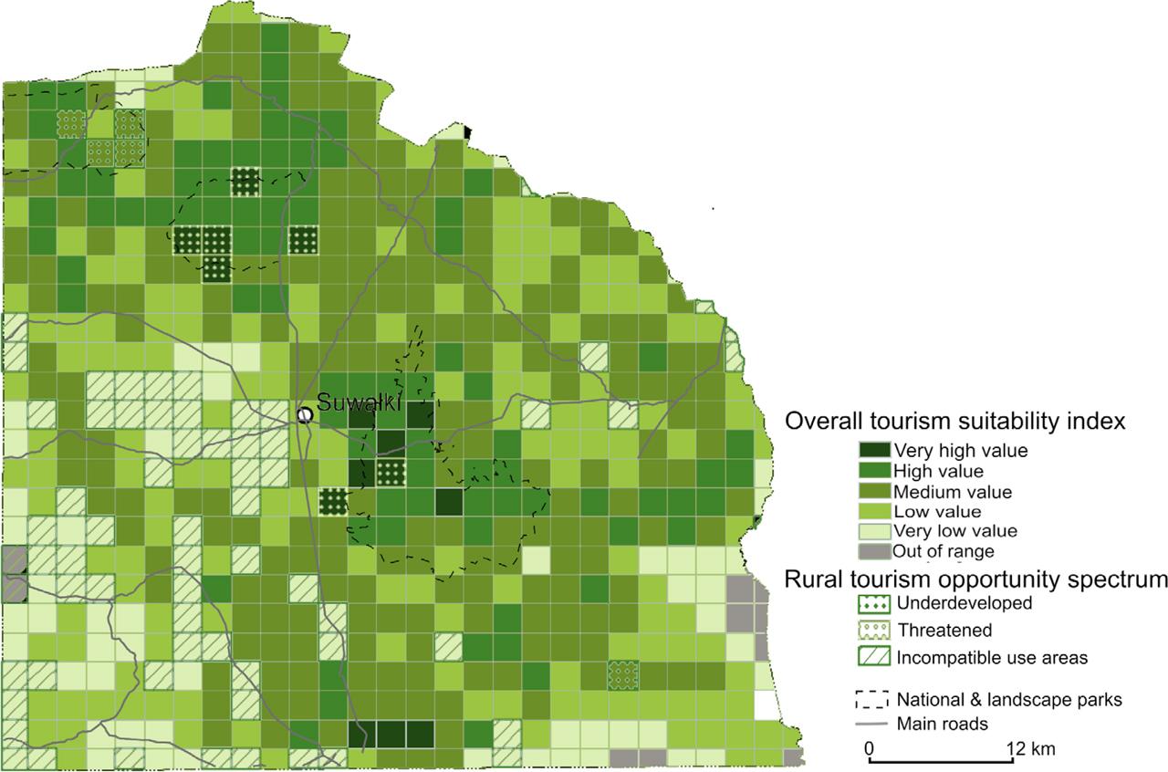 Overall tourism suitability index and rural tourism opportunity spectrumSource: own study