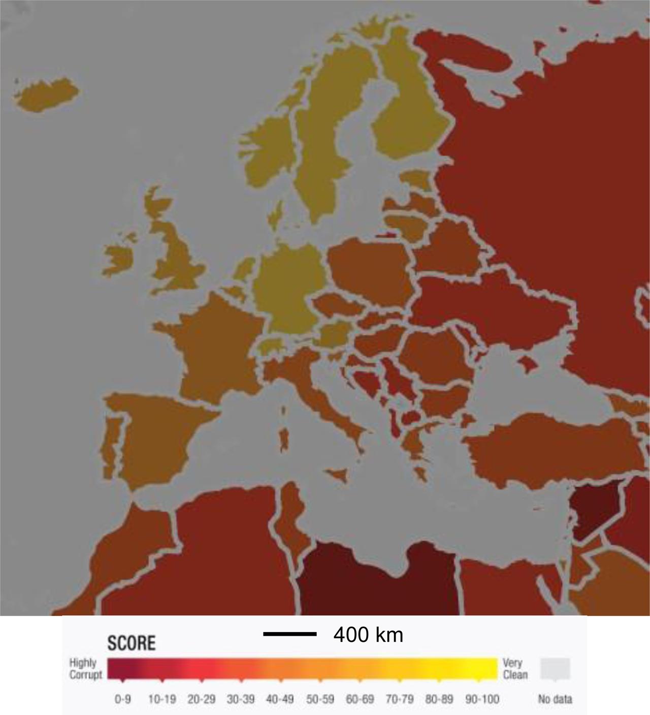 Corruption perceptions index 2020Source: Transparency International 2021